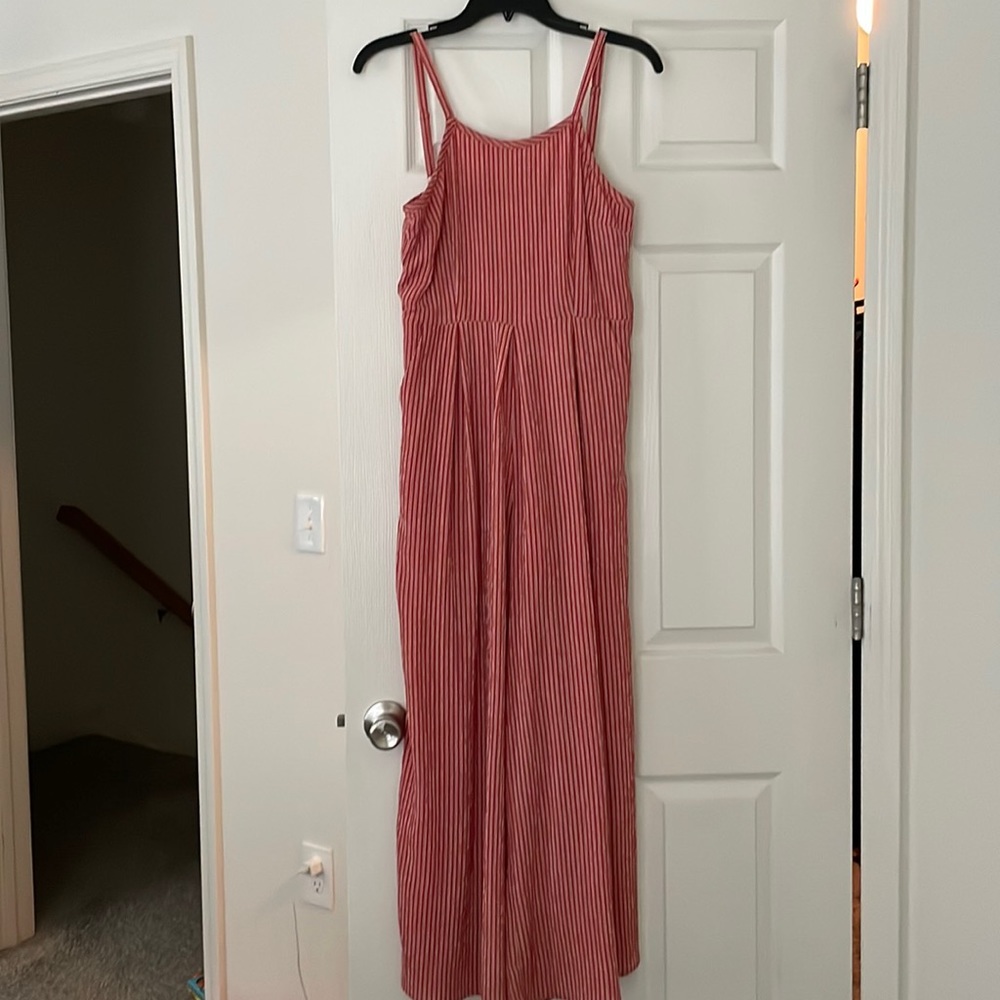 NWT Rust striped jumpsuit